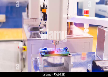 Robotic vision sensor camera system in intellegence factory Stock Photo