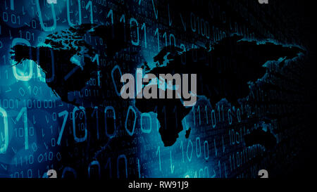 Computer espionage in cyber world Stock Photo