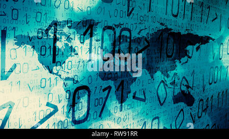 Global cyber attacks, digital technology threats Stock Photo