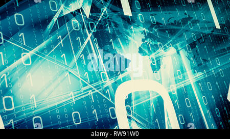 Global network cyber security attacks Stock Photo