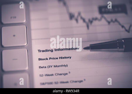 workplace with business documents, charts growth, keyboard and pen Stock Photo