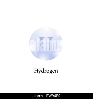 The molecule of Hydrogen on White Background. Chemical Element of the Periodic Table. Stock Vector