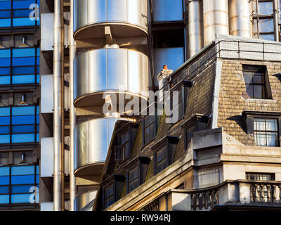 Architectural detail of The Lloyds of London Building - London, England Stock Photo
