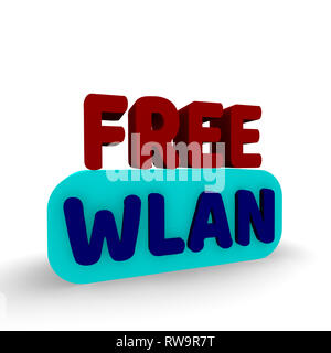 WLan free on a white background 2d concept illustration Stock Photo