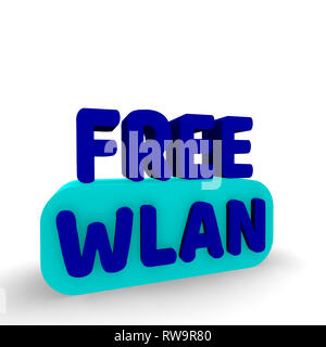 WLan free on a white background 2d concept illustration Stock Photo