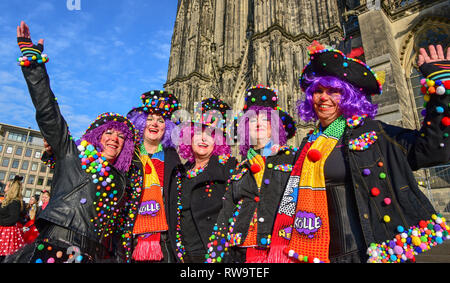 Revellers celebrating carnival in Cologne Stock Photo