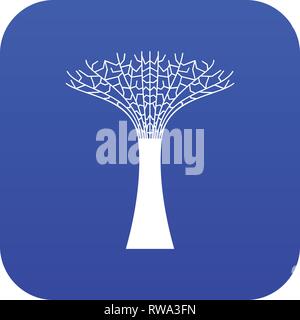 Singapore Supertree at the Gardens By The Bay icon digital blue Stock Vector