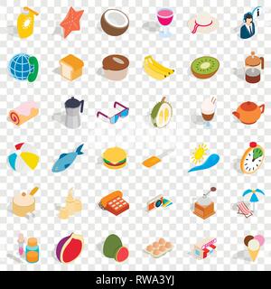 Ice cream icons set, isometric style Stock Vector