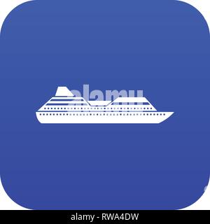 Cruise liner icon digital blue Stock Vector