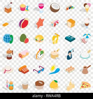 Dessert icons set, isometric style Stock Vector