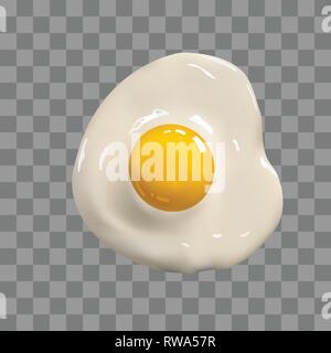 Fried egg. Fast food. Cooked omelet. Scrambled eggs. On transparent background. Stock Vector