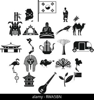 Spirit of Asia icons set, simple style Stock Vector Image & Art - Alamy