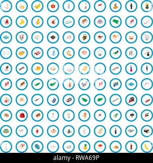 100 country icons set, isometric 3d style Stock Vector