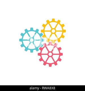 circle colorful cog wheel system symbol vector Stock Vector