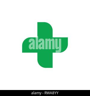 simple curves plus medical logo vector Stock Vector