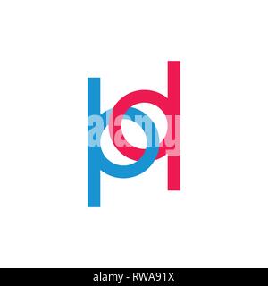 abstract letter hd linked logo vector Stock Vector