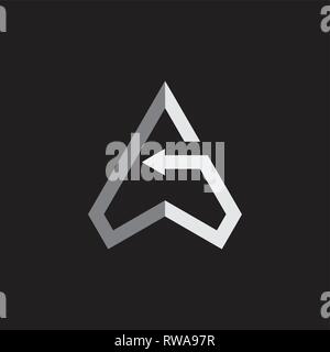 letter g triangle arrows geometric line logo vector Stock Vector