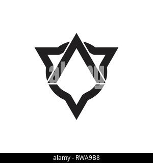 circle triangle arrow up geometric line logo Stock Vector
