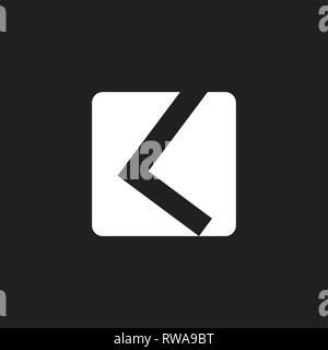 abstract letter kl simple square geometric logo Stock Vector