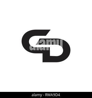 abstract letters cd simple geometric logo Stock Vector