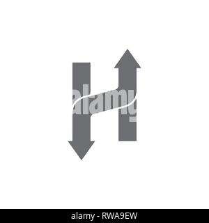 letter h street arrow simple logo Stock Vector