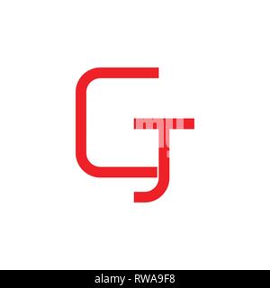 letters gj simple linked line logo vector Stock Vector