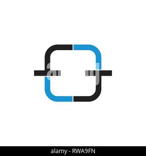 letter ff simple square line geometric logo Stock Vector