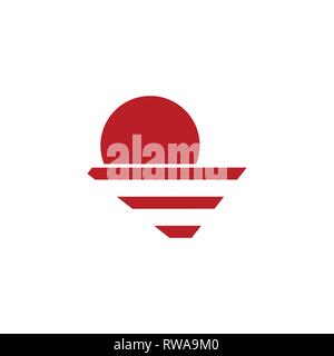 simple sunset sea geometric design logo Stock Vector