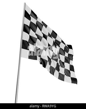 Large Checkered Flag with fabric surface texture Stock Photo