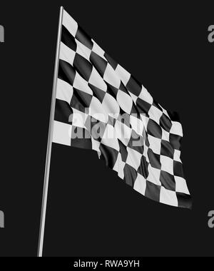 Large Checkered Flag with fabric surface texture Stock Photo