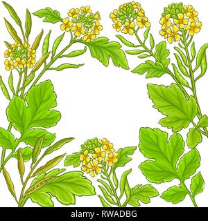 mustard vector frame on white background Stock Vector