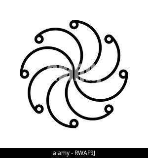 Cross of happiness ornamental round symbol. Vector illustration. Stock Vector
