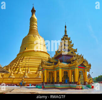 Magnificent Shwemawdaw Pagoda is also named the Temple of Golden God, Bago, Myanmar.