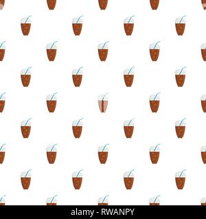 Ice coffee pattern seamless vector repeat for any web design Stock Vector