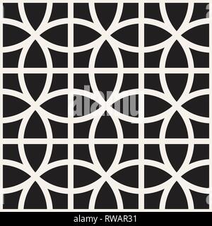Vector seamless pattern. Repeating abstract background. Black and white geometric design. Stock Vector
