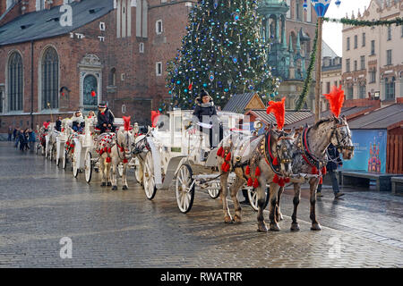 Main market square in Krakow Poland Stock Photo