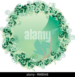 Spring Button with leaves, vector illustration. Click to bring spring to you. Stock Vector
