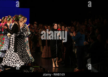 Yolanda Moda Flamenca designer and models on the catwalk Stock Photo
