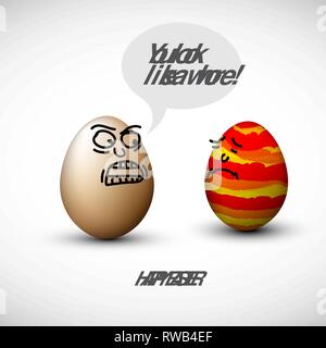 Funny easter eggs with a speech bubble and joke! Stock Vector