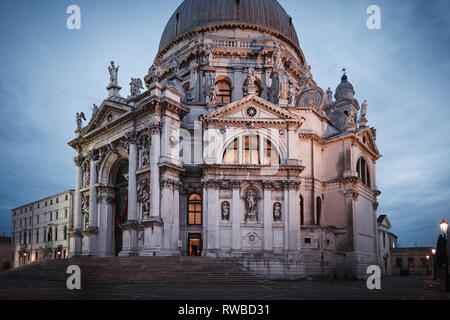 Santa Maria della Salute church in the evening, Venice, Italy Stock Photo