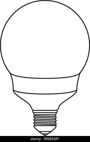 Line art black and white light orb lamp Stock Vector
