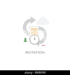 staff turnover rotation arrows responsibility interchangeability concept line style white background Stock Vector