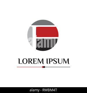 F letter black and red vector logo design Stock Vector