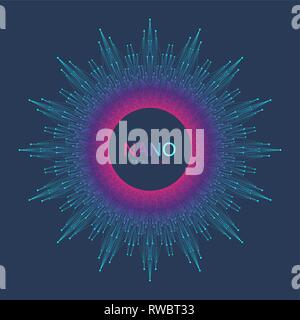 Nano technologies abstract background. Cyber technology concept. Artificial Intelligence, virtual reality, bionics, robotics, global network Stock Vector