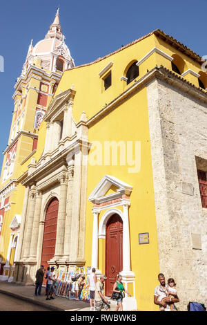 Cartagena Colombia,Catedral de Santa Catalina de Alejandria,Cathedral Basilica of Saint Catherine of Alexandria,historic Roman Catholic church,exterio Stock Photo