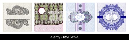 unusual floral ornamental template with place for your text Stock Vector