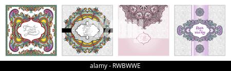 unusual floral ornamental template with place for your text Stock Vector