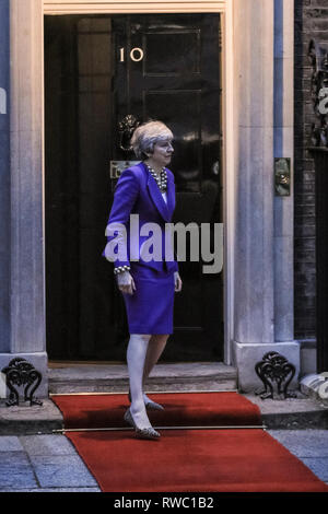 Downing Street, Westminster, London, UK. 5th Mar, 2019. British Prime Minister Theresa May welcomes Cypriot President Nicos Anastasiades in Downing Street for talks. Credit: Imageplotter/Alamy Live News Stock Photo