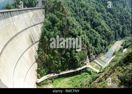 166 m high Vidraru Dam on Arges River by Transfagarasan in Fagaras Mountains in Southern Carpathians in Poenari in Romania. July 19th 2009 © Wojciech  Stock Photo