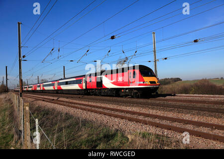 HST 43319  LNER train, London and North Eastern Railway, East Coast Main Line Railway, Grantham, Lincolnshire, England, UK Stock Photo